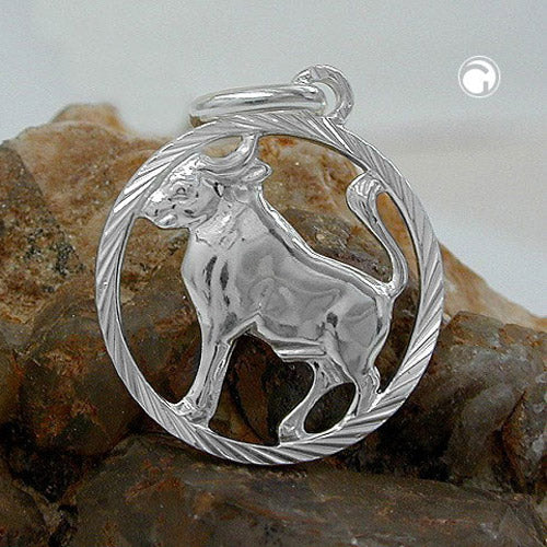Ajaton hopeinen Härkäkoru | horoskooppiriipus – 925 Sterling-hopeaa