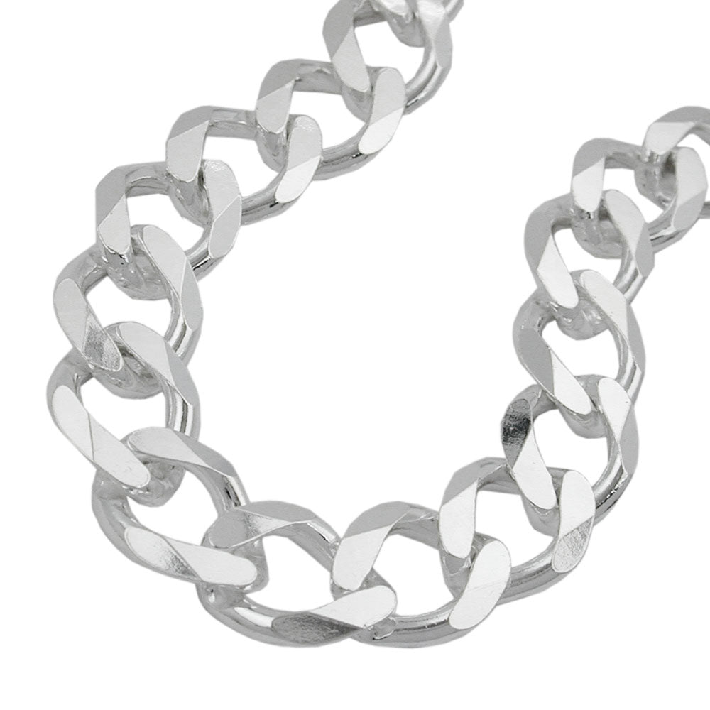 Panssariketju 925-hopeinen kaulaketju miehelle – 11mm leveä, 50cm