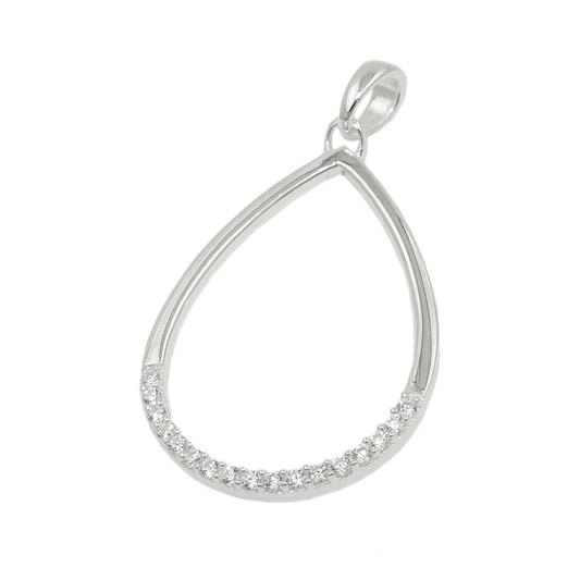 Minimalistinen pieni hopeariipus | zirkonia pisara