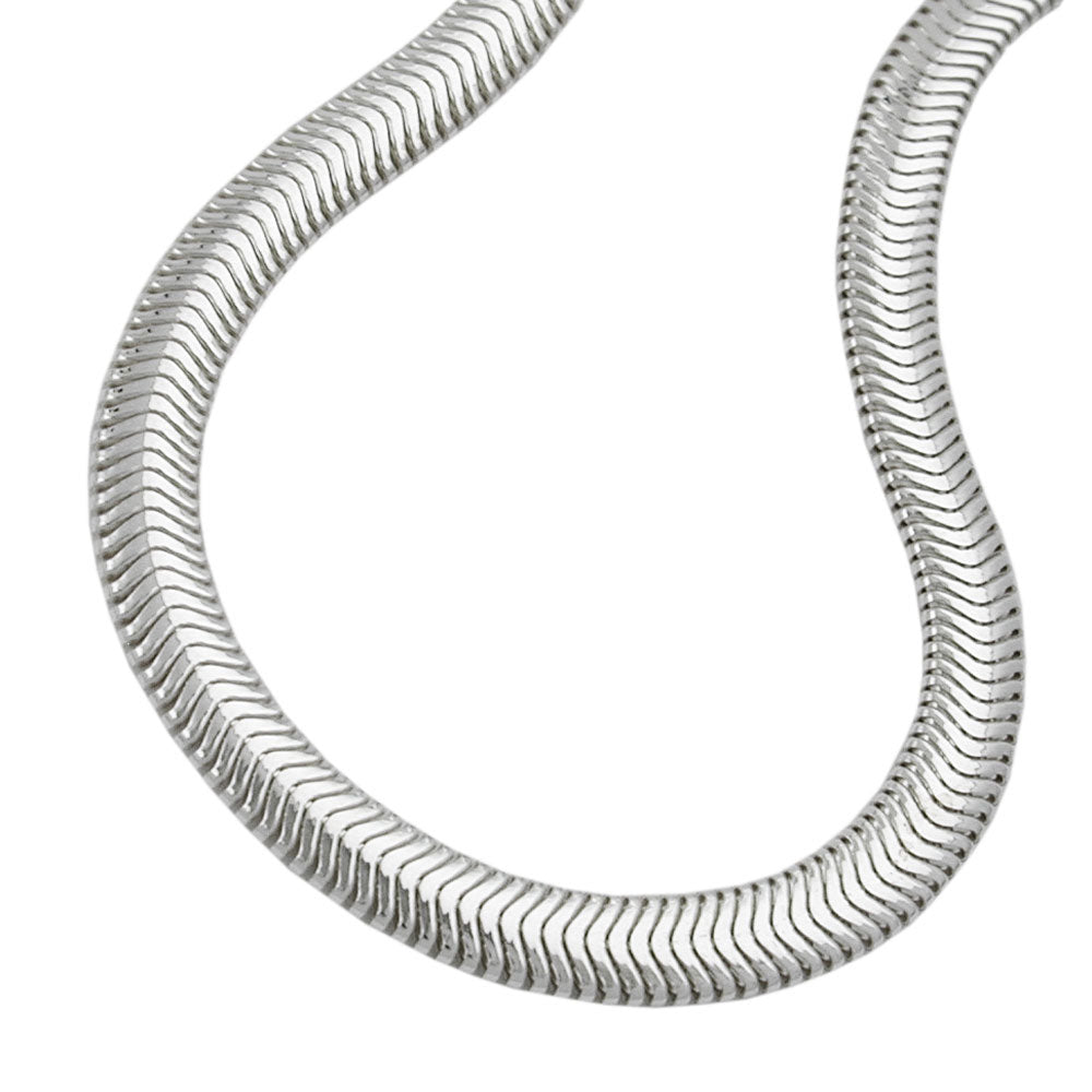 Paksu hopeakaulaketju / Litteä käärmeketju 4mm 45cm