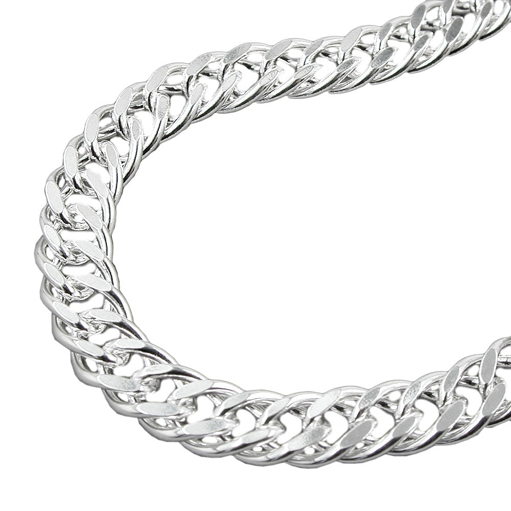 Paksu hopeinen ranneketju / Panssariketju 6mm / unisex 21cm