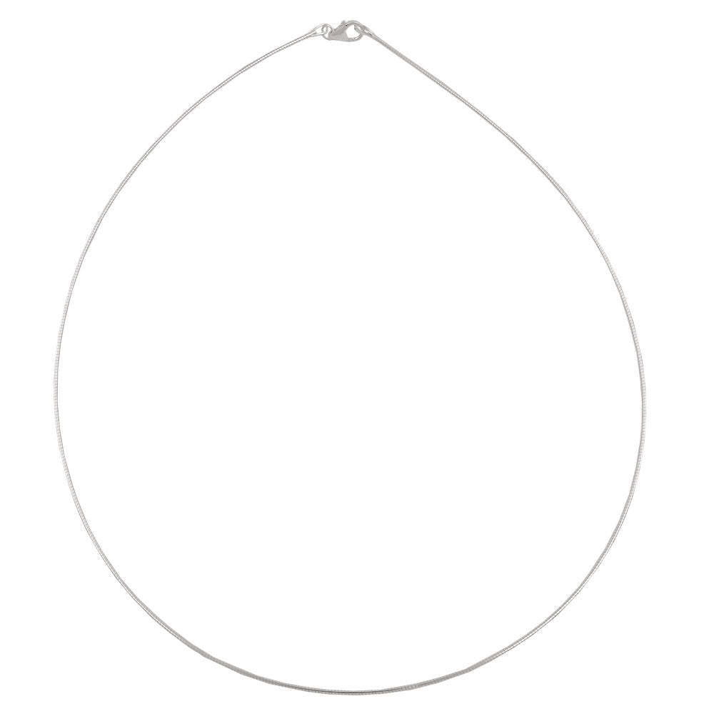 hopeinen choker 1,1mm 45cm - koru naiselle