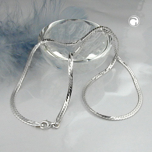Hopeakaulaketju / Litteä käärmeketju 3mm 42cm
