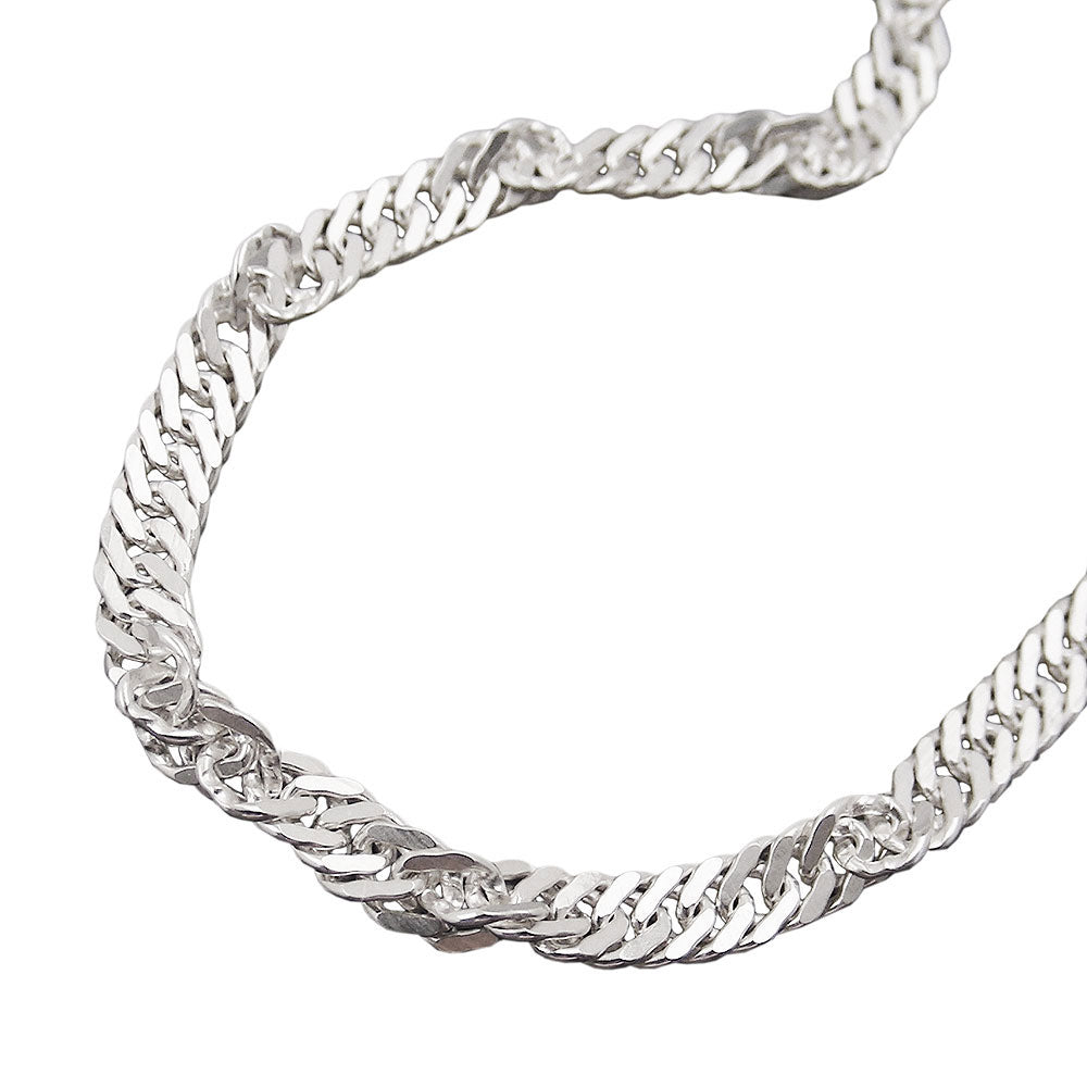 Hopeinen ranneketju / Singaporeketju 3mm 19cm