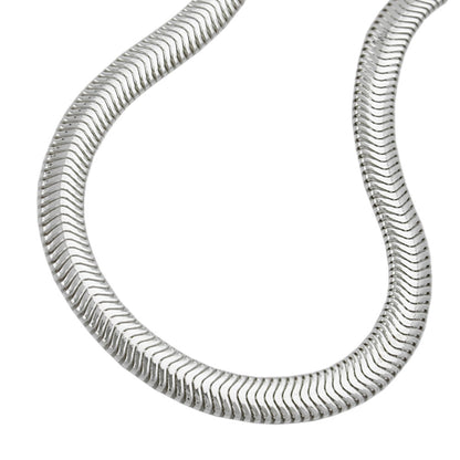 Paksu hopeakaulaketju / Litteä käärmeketju 4mm 45cm