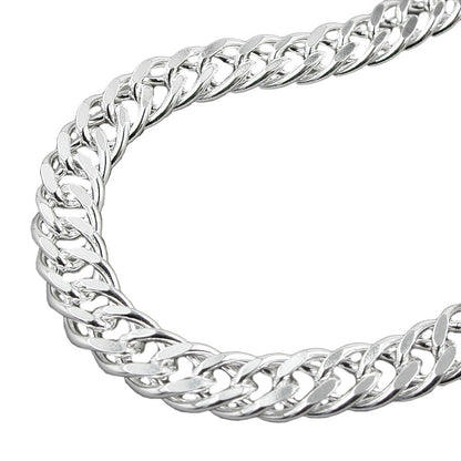 Paksu hopeinen ranneketju / Panssariketju 6mm / unisex 21cm