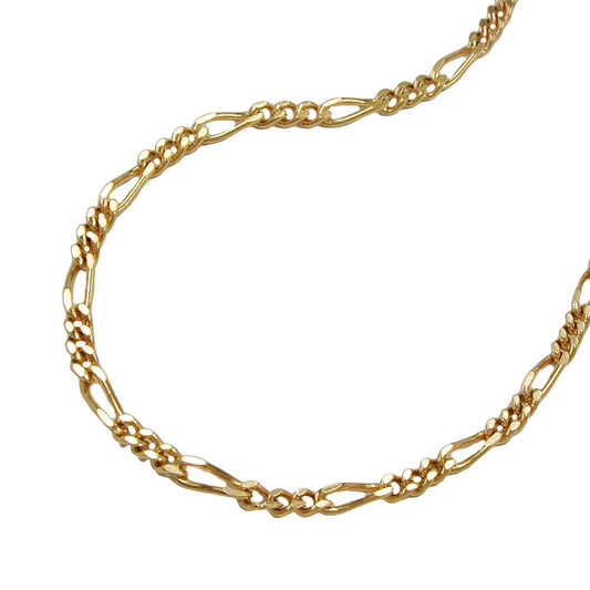 Pitkä kultainen kaulaketju / Figaroketju 1,4mm/50cm 14k
