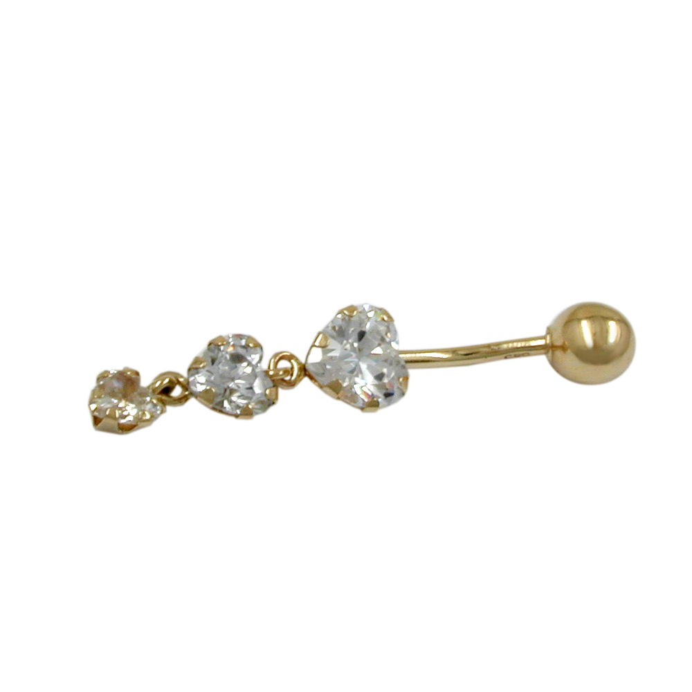 Riia kultainen napakoru / sydän / zirkonia 14k